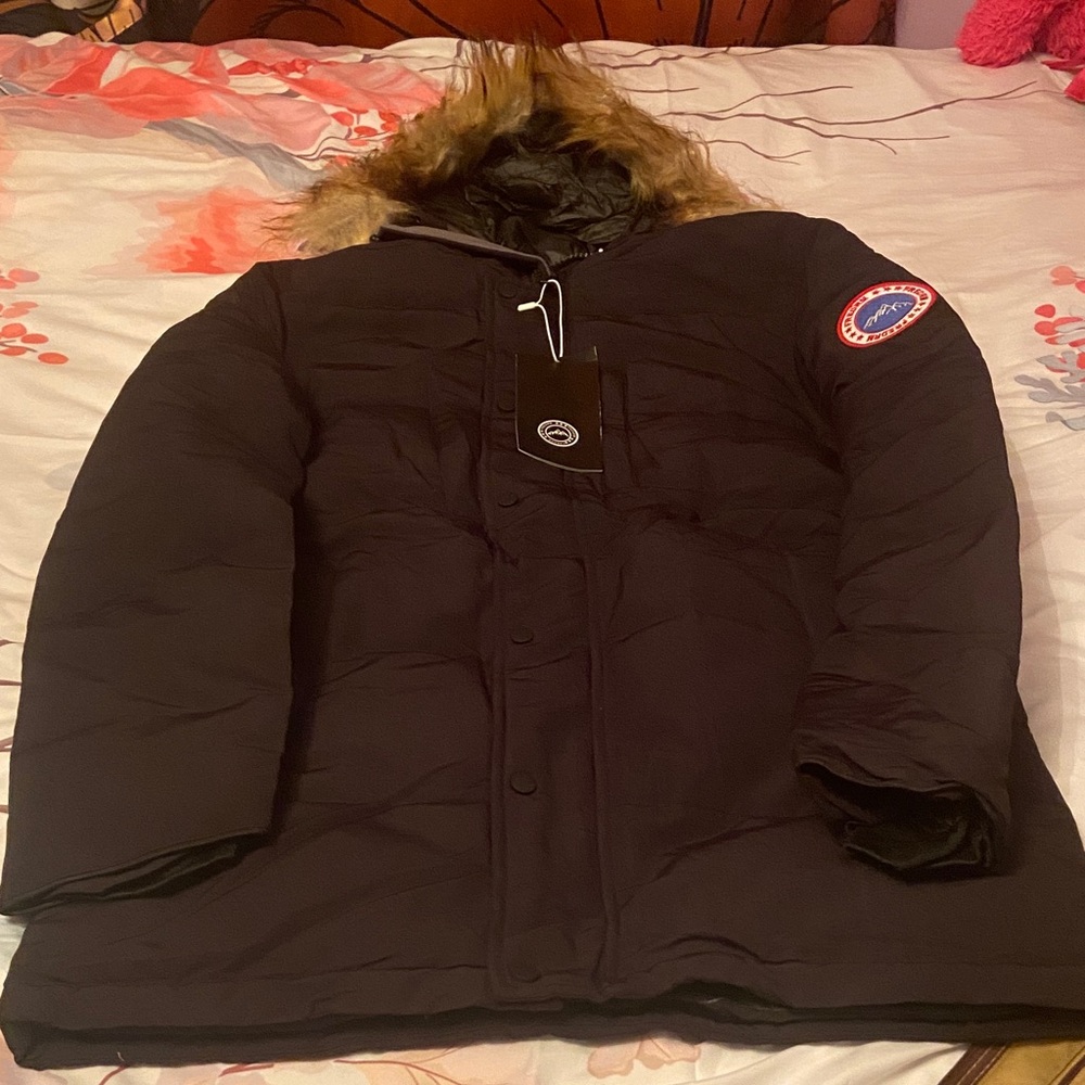 Fredrm Black Jacket with Blue Logo Patch NWT - image 1